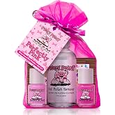Piggy Paint Nail Polish, Non-Toxic - Perfectly Pink (2 Color + Remover Set) | Non-Toxic Polish for Little Girls, Toddlers, &amp; Kids, Water Based Formula, Quick Dry, Durable Finish, Nail Art Sticker Set