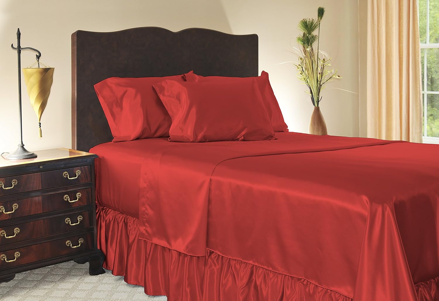 Sweet Dreams Satin Sheet Set Wrinkle Free and Stain