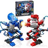 RiteHold Hydraulic Boxing Bots Building Kit, 2 Dinosaur Robot Battle Toys with Real Hydraulic Power, STEM Building Toy for Boys Ages 8-12, Interactive Fighting Robots Gift