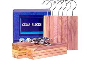 Cedar Space Cedar Blocks for Clothes Storage, 18 Pack Cedar Hang Ups, 100% Natural Cedar Wood for Closet Planks, Aromatic Red
