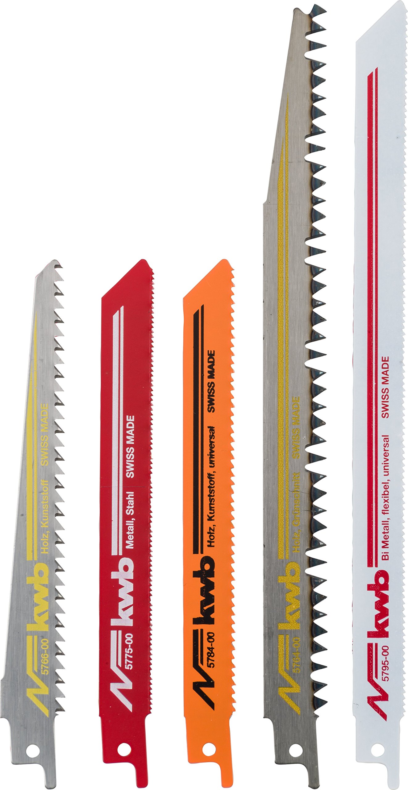 KWB RECIPROCATING Saw Blade Set, 5-Piece for Wood and Metal - Universal SAWS/RECIPROCATING SAWS/Electric FOXTAILS