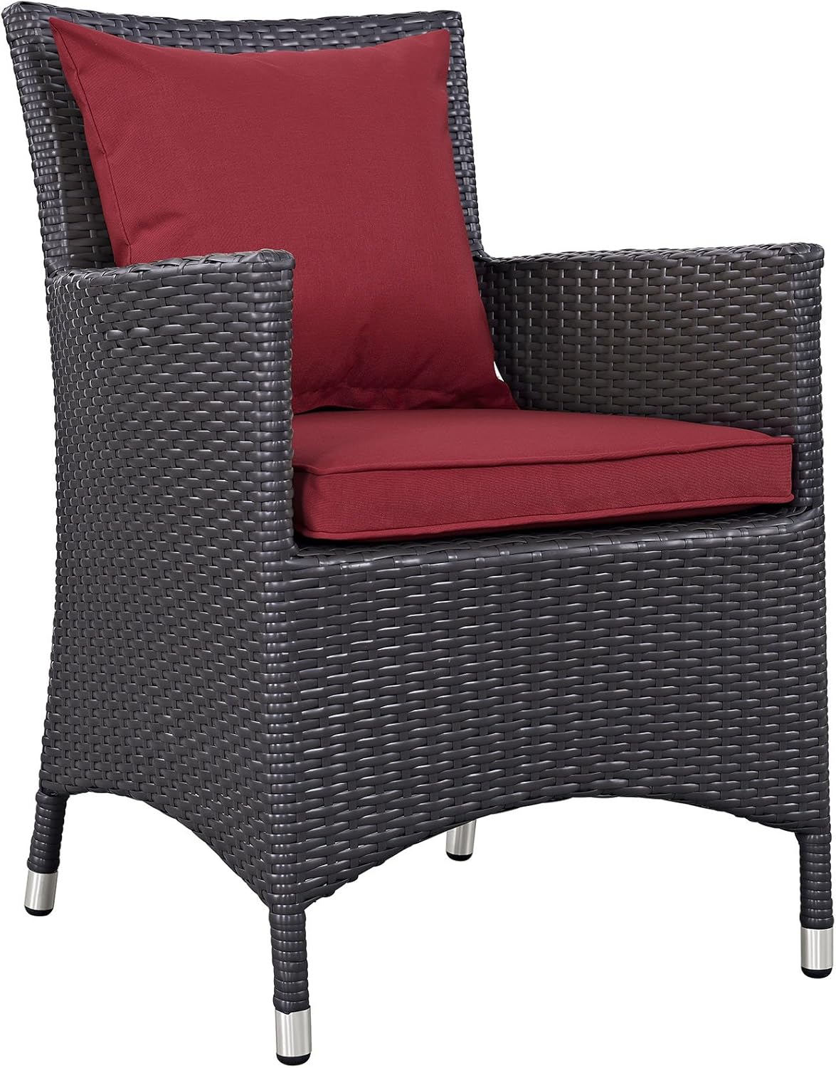 outdoor 6 piece sectional red on Amazon Com Modway Convene Wicker Rattan 8 Piece Outdoor Patio Dining Set In Espresso Red Garden Outdoor