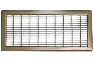 HVAC Premium 8" X 24" or 24" X 8" Heavy Duty Walkable Floor Grille - Fixed Blades Air Grille - Brown [Outer Dimensions: 9.75 