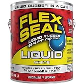 Flex Seal Liquid, Rubber Coating Sealant, Waterproof, Flexible, Breathable, and UV Resistant, Roof Repair, Basements, RV, Campers, Trailers, Marine, EPDM, Masonry, White, 1 Gallon