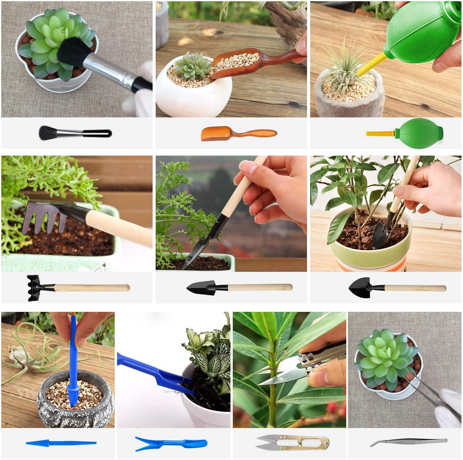AOKIWO 51 PCS Garden Tools Set Succulent Tools Set Heavy Duty Aluminum Manual Garden kit Outdoor Gardening Gifts Tools for Men Women : Garden & Outdoor