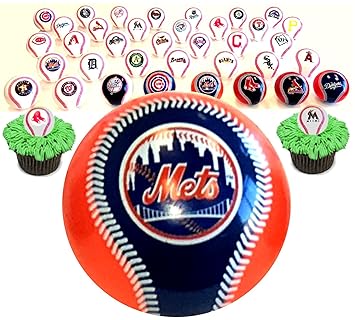 Amazon Com 36 Mini Logo Balls Cupcake Toppers Major League Baseball