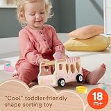 Fisher-Price Wood Toddler Ice Cream Truck Shape Sorter 9 Pieces HXT86 view 2