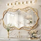 Besdomus Gold Bathroom Large Mirror: 24"x48" Antique Large Mirror for Wall - Vertical or Horizontal Hanging - Home Decor for Bathroom/Fireplace/Hallway - Wall Decor for Fashion-Conscious