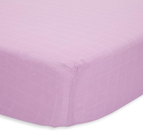 pink muslin crib sheet