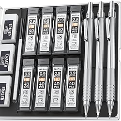 Nicpro Metal 0.9 mm Mechanical Pencils Set with