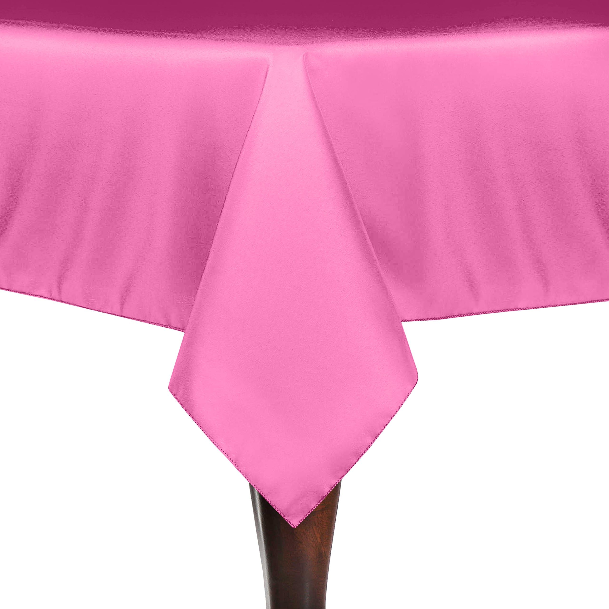 Ultimate Textile -2 Pack- 72 x 72-Inch Square Polyester Linen Tablecloth, Neon Pink