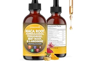 Superfood MD Maca Root Liquid Drops with Ashwagandha, Nettle, Fenugreek, Beet Root and L-Arginine Liquid Multivitamin for Women and Men - 2oz