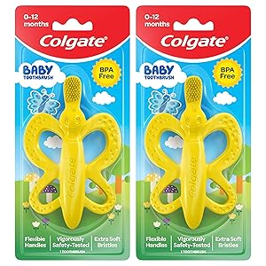 Colgate Baby Toothbrush and Teether, BPA Free – 2 Count