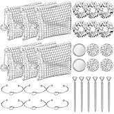 Reginary 30 Pcs Disco Party Favors Disco Ball Makeup Bag Hair Scrunchies Compact Mirror Love Knot Bracelet Diamond Pen for Bachelorette Last Rodeo Bridal Shower Bridesmaid 80s 90s Gifts