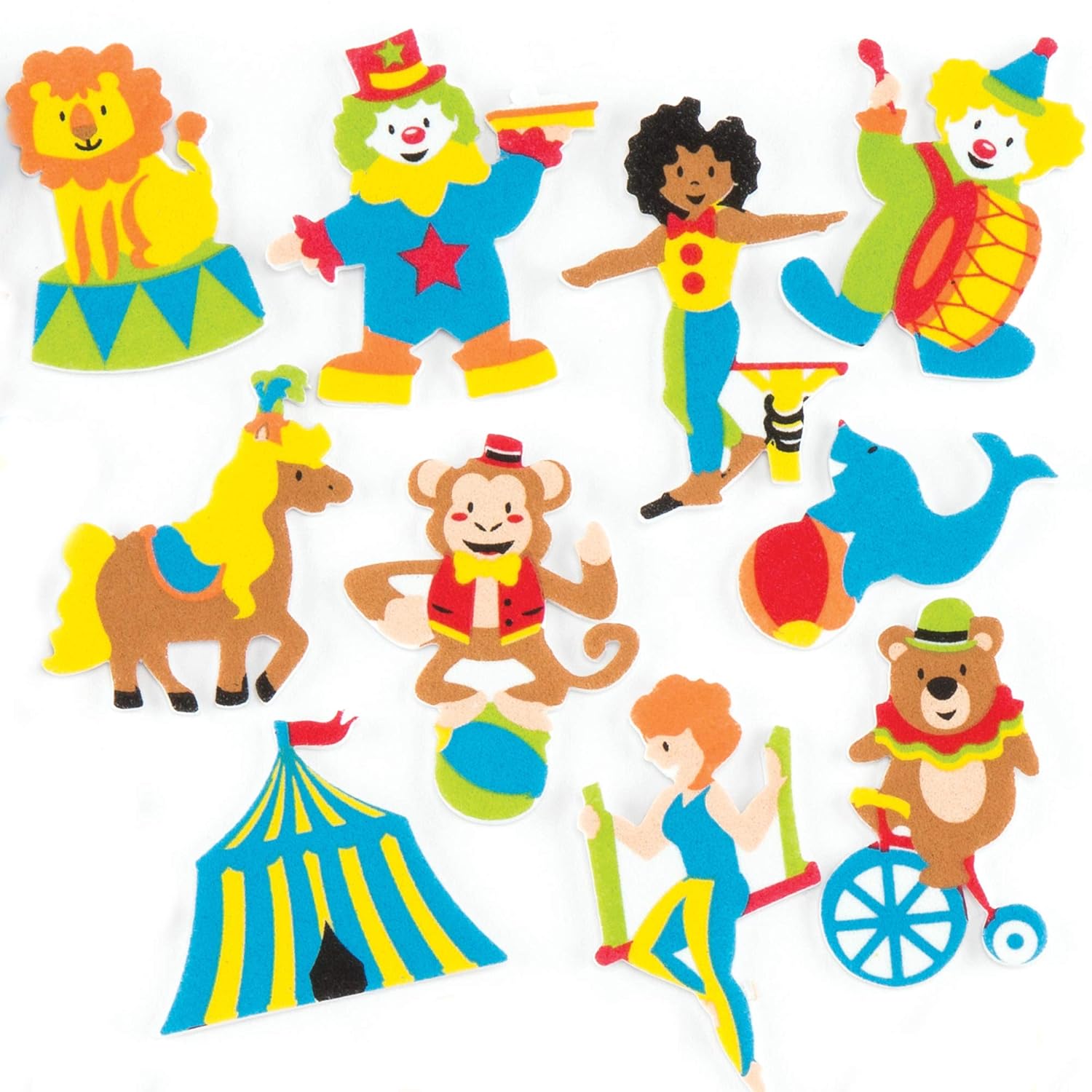 Baker Ross AR346 Circus Foam Stickers (Pack of 120) for Kids To Decorate Arts, Crafts, Cards & Scrapbooking - Image 5