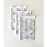 Trig Kitchen Towel. Tea Towel. Dish Cloth. Double Sided Design. Quick Dry Waffle Weave Microfiber. Highly Absorbent. Designer Prints. Modern. 3 Pack. Willow.