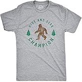 Crazy Dog T-Shirts Hide and Seek Champion Funny Bigfoot Graphic Sarcastic Tee