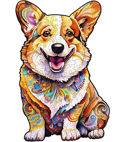 Amazon.com: Jigfoxy Wooden Puzzles for Adults, Clever Corgi Dog