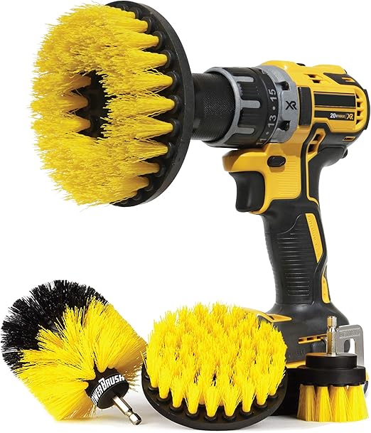 Wheel Brush Kit for Tire and Rim Cleaning 4 pc Drill