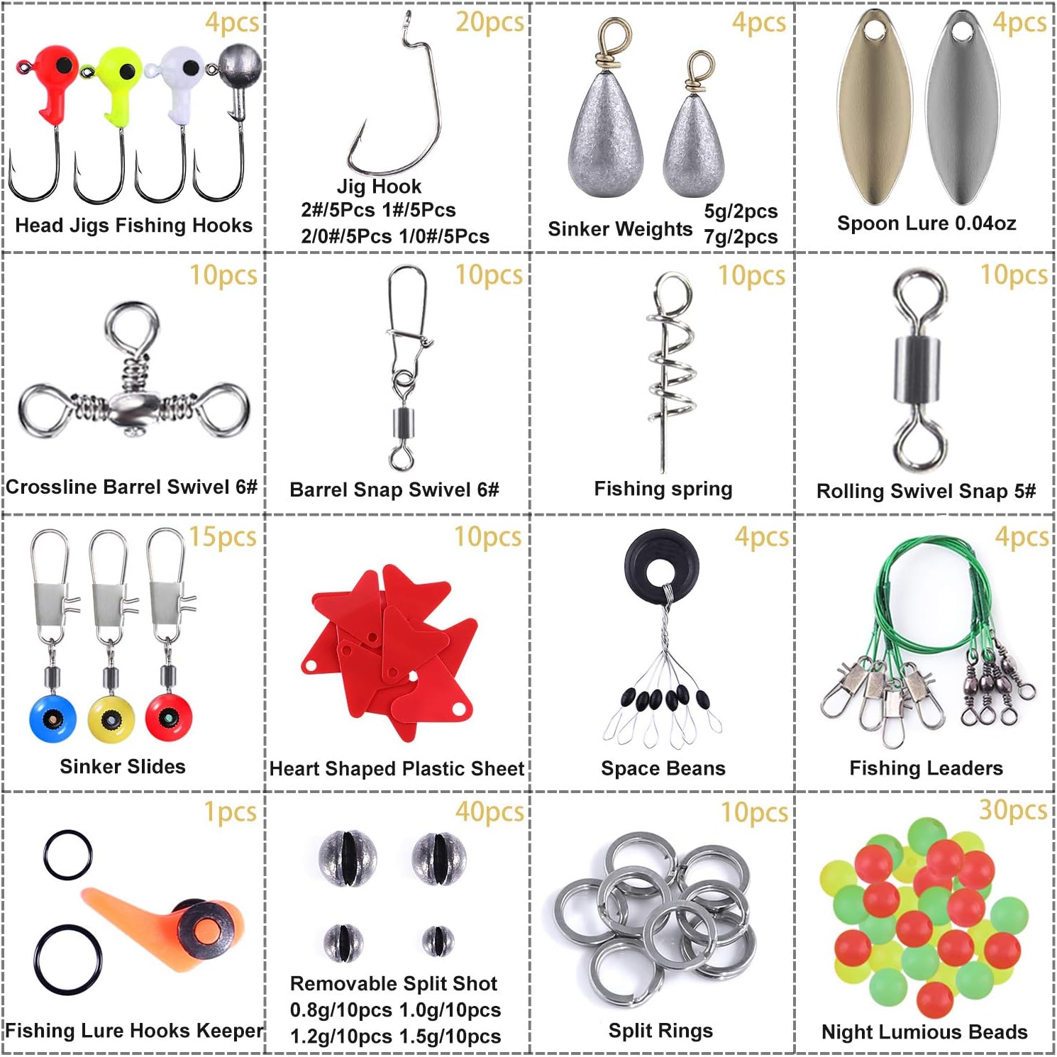 TOPFORT 187pcs Fishing Accessories Kit, Including Jig Hooks, Bullet Bass Casting Sinker Weights, Different Fishing Swivels Snaps, Sinker Slides, Fishing Line Beads, Fishing Set with Tackle Box… : Sports & Outdoors