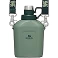 Stanley Legendary Classic Canteen 1.1 qt | Leakproof Drink Container with Strap | Stainless Steel Water Bottle with Lid | Camping, Hiking, Travel | BPA-Free | Hammertone Green