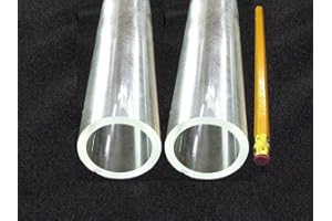 Devardi Glass COE 33 Boro Tubing, 2 Clear 38mm x 4mm (1.5 inch) Borosilicate 12" Tubes