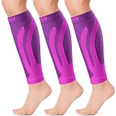 CAMBIVO 3-Pair Calf Compression Sleeves for Men & Women – Footless Socks for Shin Splints & Leg Pain Relief, 1 Pair Available