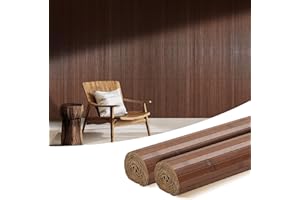 OUZUGIE 2 Pack 96x24 Inch Natural Bamboo Wall Panel – Coffee Pole Wrap Paneling for Walls, Ceilings, Cabinets, Furniture – Ideal for Bedroom, Living Room & Office DIY Decor