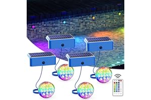 SKAIRIPA Solar Lights for Pools & Gardens - Waterproof RGB 16 Color Changing LED Lights (4Pack)