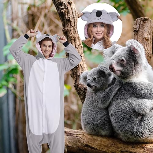 NEWCOSPLAY Animal Onesie Adult Koala Costume Plush One Piece
