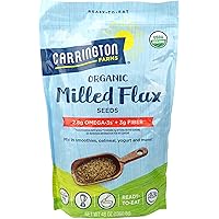 Carrington Farms Certified Organic Milled Flax Seeds - No cholesterol - Cold-Milled Processed - 48 Ounce - 3 lbs