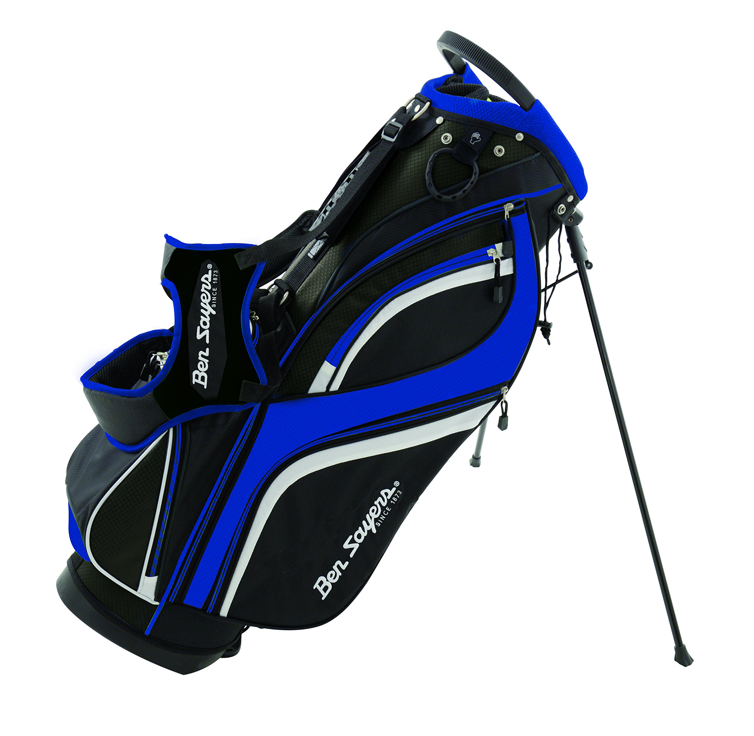 Ben Sayers Unisex's DLX Stand Bag, Black/Blue, 8.5-Inch