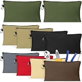IANFAN 10 Pack Canvas Tool Bag Pouches, Heavy Duty Zipper Pouch | Utility Pouches Multipurpose Canvas Tote Pouch Organizer for Storage Items Portable Supplies(12" x 7")