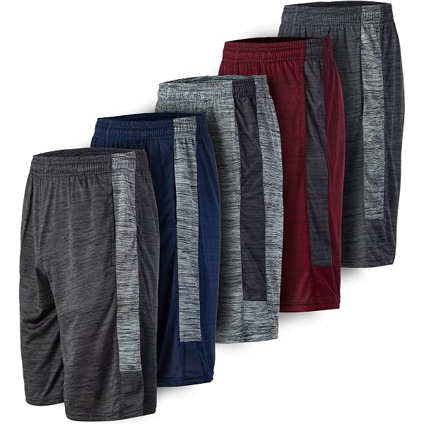 3 Pack Men's Dry-Fit Athletic Shorts - Sweat Resistant, Active Workout Shorts With Pockets (Sizes Up To 3XL)