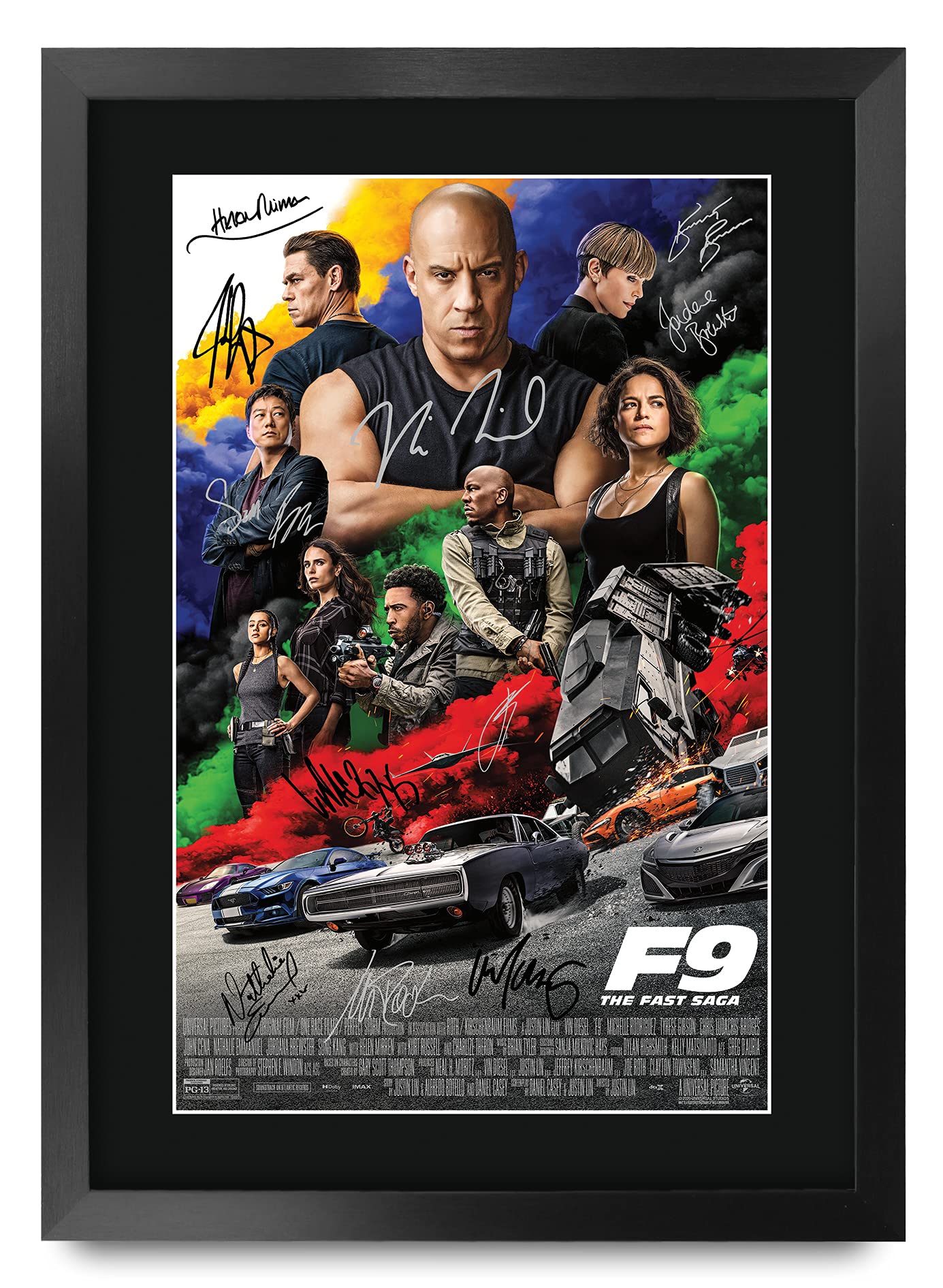HWC Trading FR A3 Fast & Furious 9 Vin Diesel, John Cena Gifts Printed Poster Signed Autograph Picture for Movie Memorabilia Fans - A3 Framed