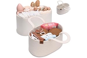 PeraBella Baby Diaper Caddy Organizer, Diaper Organizer for Changing Table Organizer, Baby Organizer for Nursery, Baby Car Diaper Caddy Basket