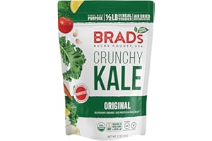 Brad's Plant Based Organic Crunchy Kale, Original with Probiotics, 3 Bags, 6 Servings Total