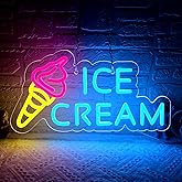 Ice Cream Neon Sign for Wall Decor,Ice Cream Shop Neon Decor,Business Dessert LED light for Bar,Party,Bedroom Decoration,Birthday,Christmas Decor,Size16.1 * 8.3 inch(JTD264)