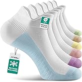 FITRELL Ankle Compression Socks for Women & Men - 5/6 Pairs Cushioned Arch Support Running Socks, Plantar Fasciitis Relief