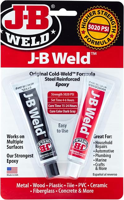 J-B Weld Original Cold-Weld 8265-SUK Epoxy Dark Grey 1:1 Mix