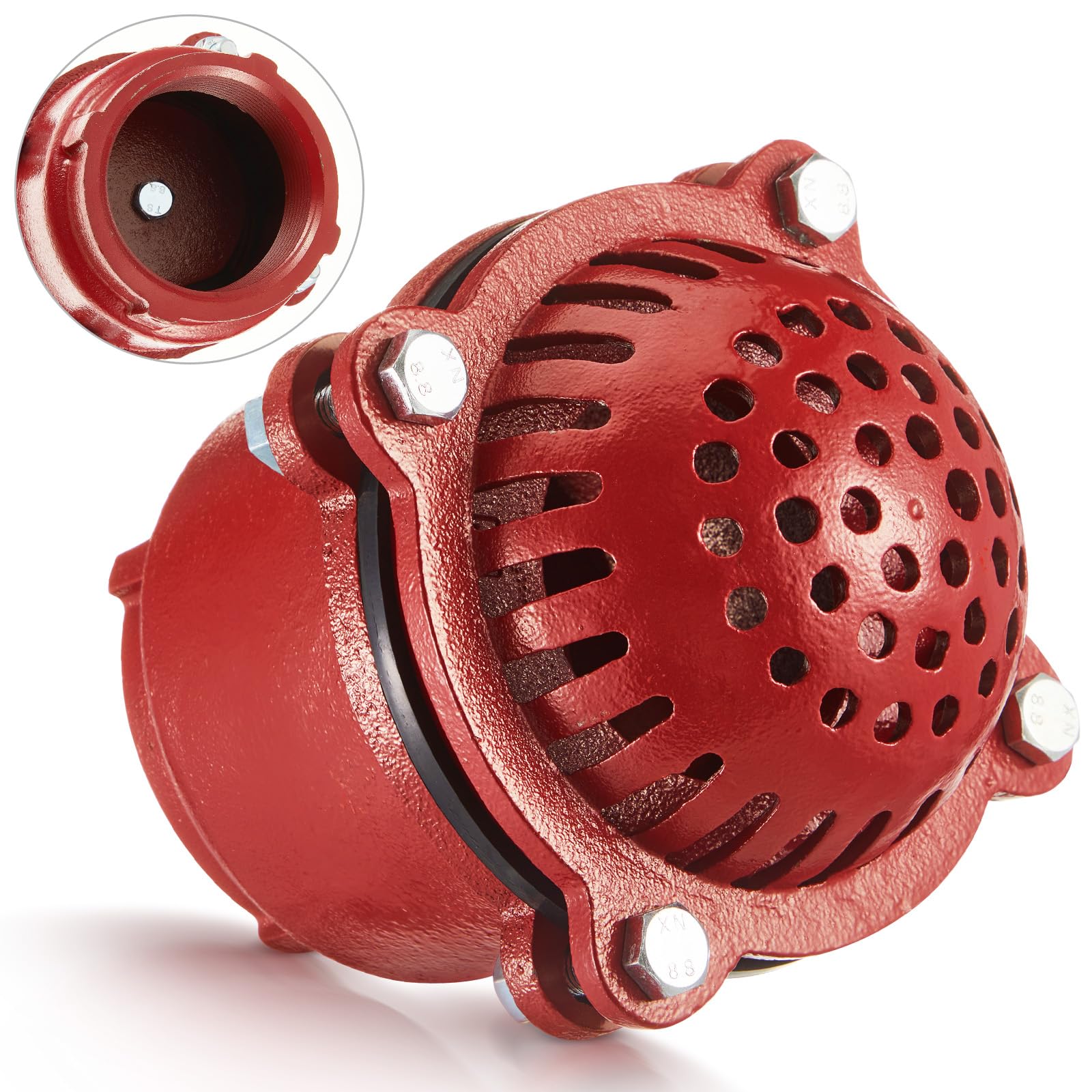 Photo 1 of MorningRo 4 Inch Cast Iron Foot Valve NPT Painted Carbon Threaded Foot Valve for Water Service Only