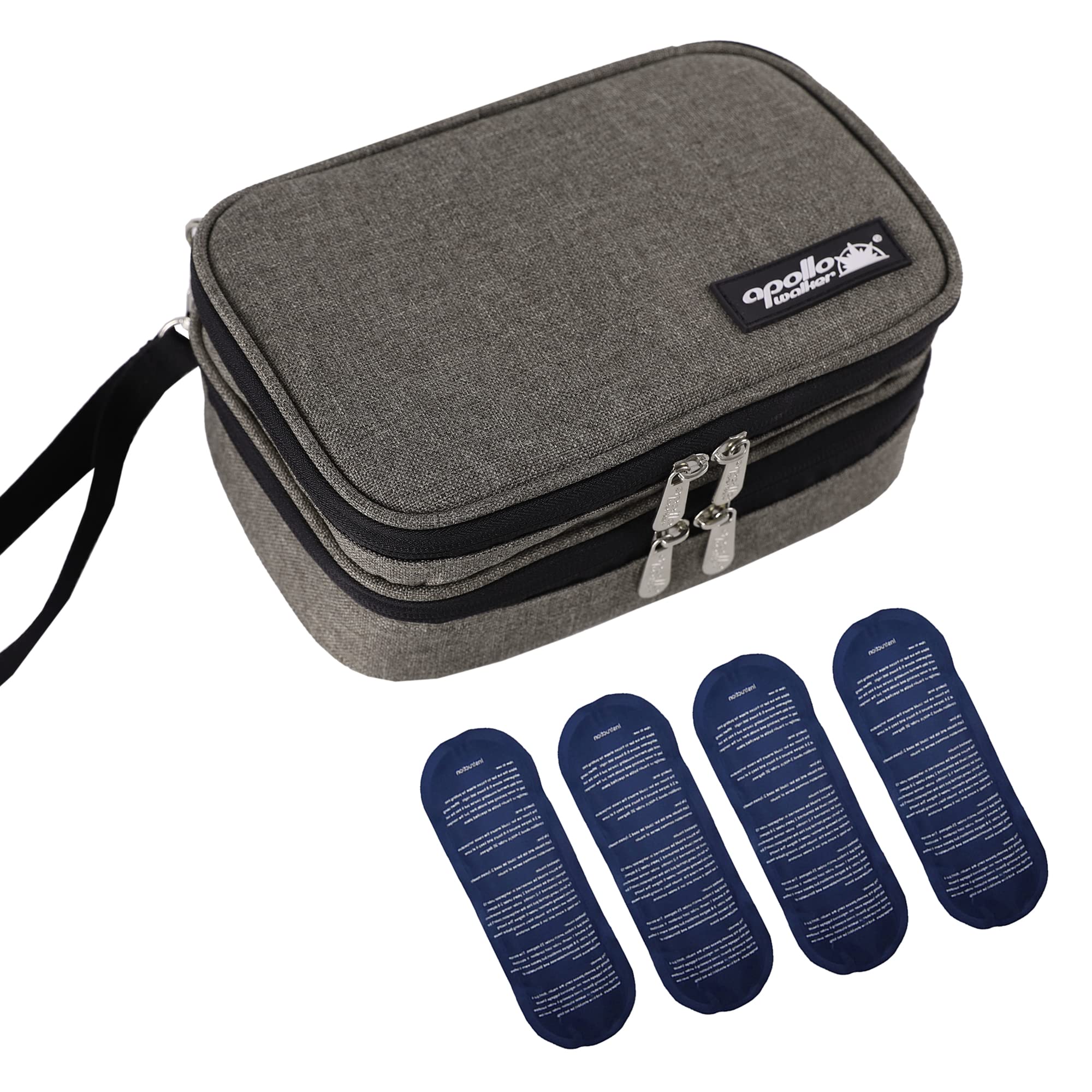 apollo walker Insulin Cooler Travel Case Diabetic Medication Cooler with Ice Packs and Insulation Liner