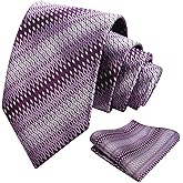 Alizeal Mens 3.15'' Gradient Novelty Pattern Tie Set with Pocket Square Casual Color Tie Set