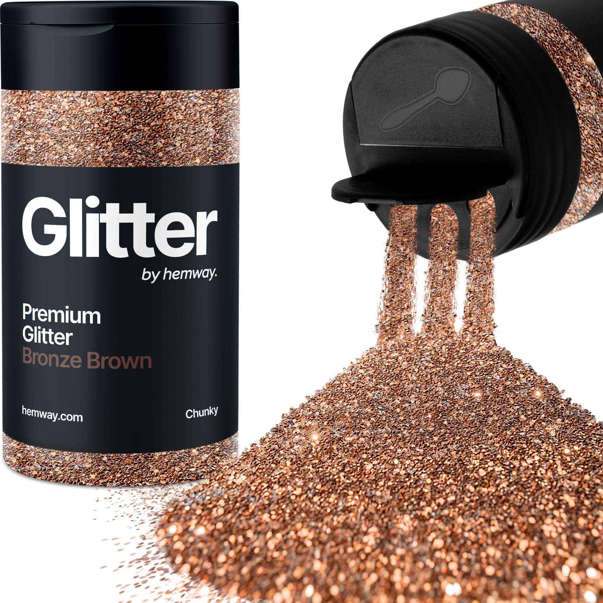 Bronze Brown Glitter Shaker, 130g Chunky Glitter, Crafts 1/40" Metallic Flake Bronze Brown Sequins, Resin & Epoxy Crafts, Decorating, Halloween, Christmas Nail, Face, Hemway