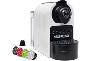 Mixpresso Espresso Machine for Nespresso Compatible Capsule, Single Serve Coffee Maker Programmable Buttons for Espresso Pods, Premium Italian 19 Bar High Pressure Pump 27oz 1400w, White Coffee Maker