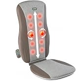 Homedics Shiatsu Back Massager Cushion with Heat, Deep Kneading Massage | Massage Chair Pad for Back, Upper &amp; Lower Back, 3 Massage Zones, Adjustable Speed Settings, Corded Electric, Fits Most Chairs