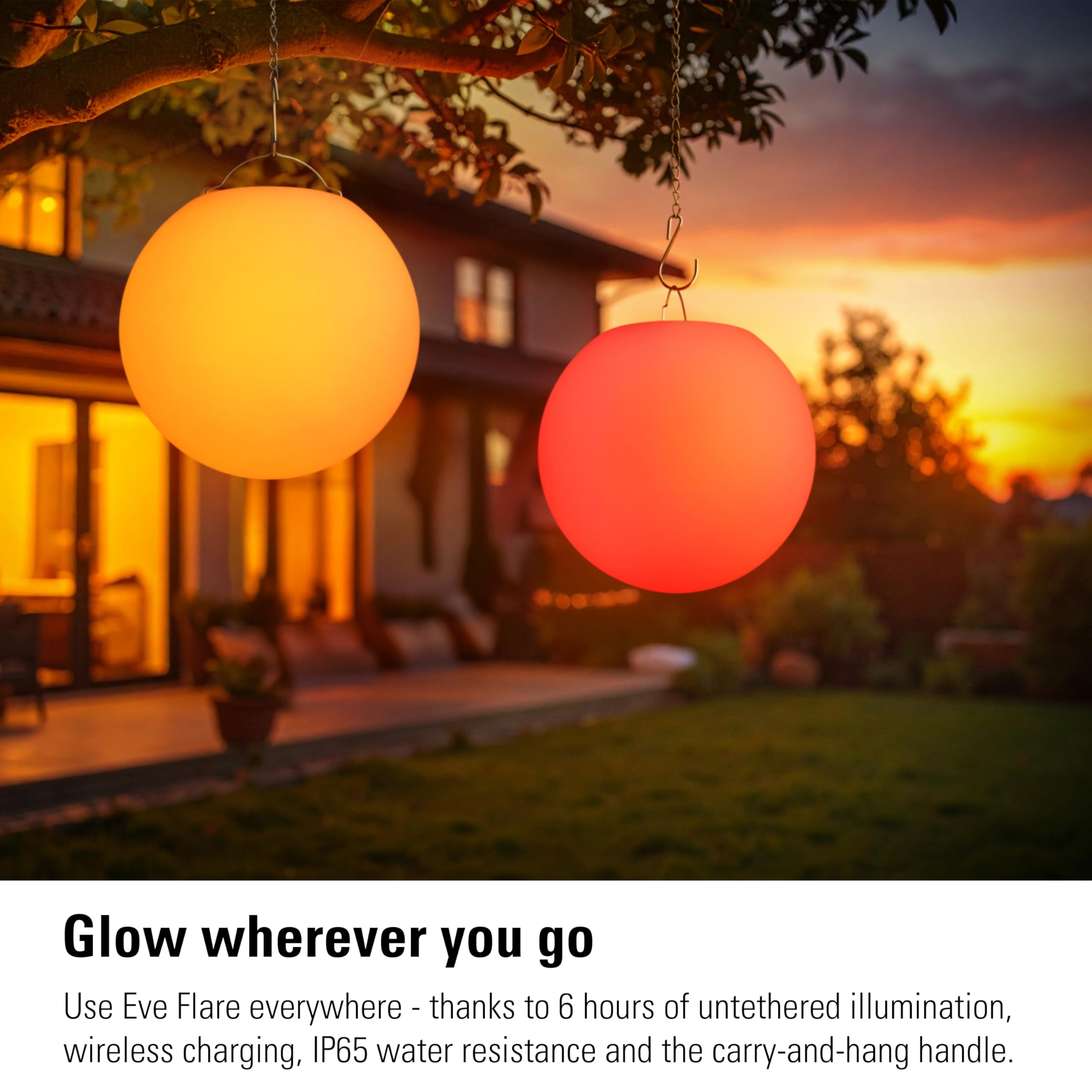 Eve Flare - Portable Smart LED Lamp with Apple HomeKit Technology, IP65 Water Resistance and Wireless Charging, Bluetooth & Thread