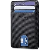 Buffway Mens Slim Wallet, Minimalist Thin Front Pocket Leather Credit Card Holder with RFID Blocking for Work Travel | Minimalist, Thin, Front Pocket, Credit Card Holder, RFID Blocking, for Work Travel