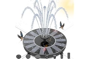 AMZtime 1.4W Solar Bird Bath Fountain with 4 Fixed Rods, Solar Fountain Pump with Upgraded Solar Panels, Solar Powered Floating Water Fountain Pump for Bird Bath, Ponds, Garden, Fish Tank and Outdoor