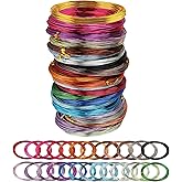 KEJJNYER 25 Rolls 800 Feet Colored Aluminum Craft Wire, 18 Gauge 1mm Flexible Aluminum Arts Crafts Wire for Jewelry Making Assorted Colored Craft Wire(25 Color)
